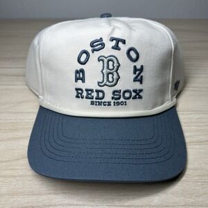47 Brand Hitch Boston Red Sox Ranchero Cream Snapback Hat Adjustable Cap